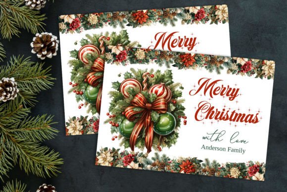 Download Retro Christmas Decoration Greeting Card - Greeting card Collection