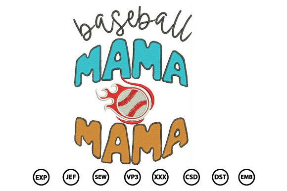 Download Baseball Mama Embroidery Design - Mama embroidery Collection