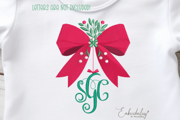 Download Christmas Bow Monogram Frame Embroidery - Monogram frame embroidery Collection