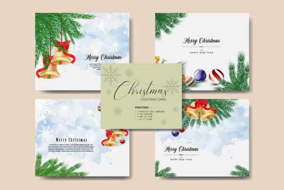 Download 4 Christmas Greeting Card Bundle - Greeting card Collection