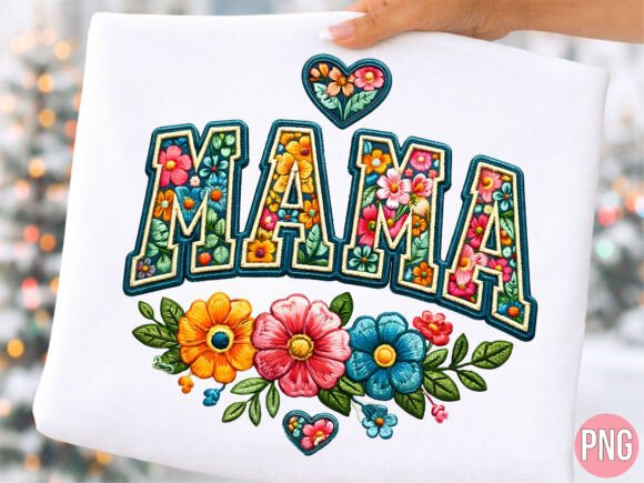 Download Floral Mama Embroidery Patch Style PNG - Mama embroidery Collection