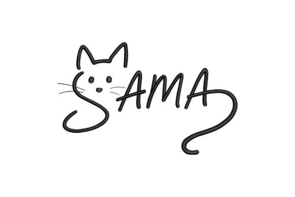 Download Cute Cat Mama Embroidery Design - Mama embroidery Collection