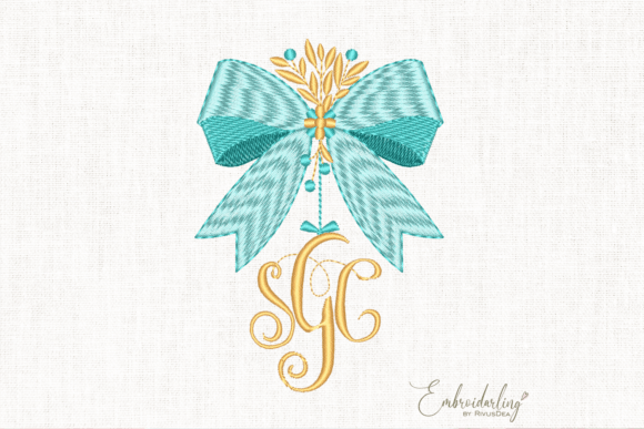 Download Bow Monogram Frame Embroidery Design - Monogram frame embroidery Collection