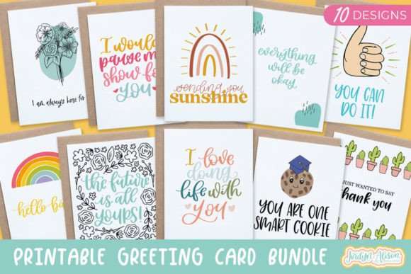 Download Printable Greeting Card Bundle, Vol 2 - Greeting card Collection